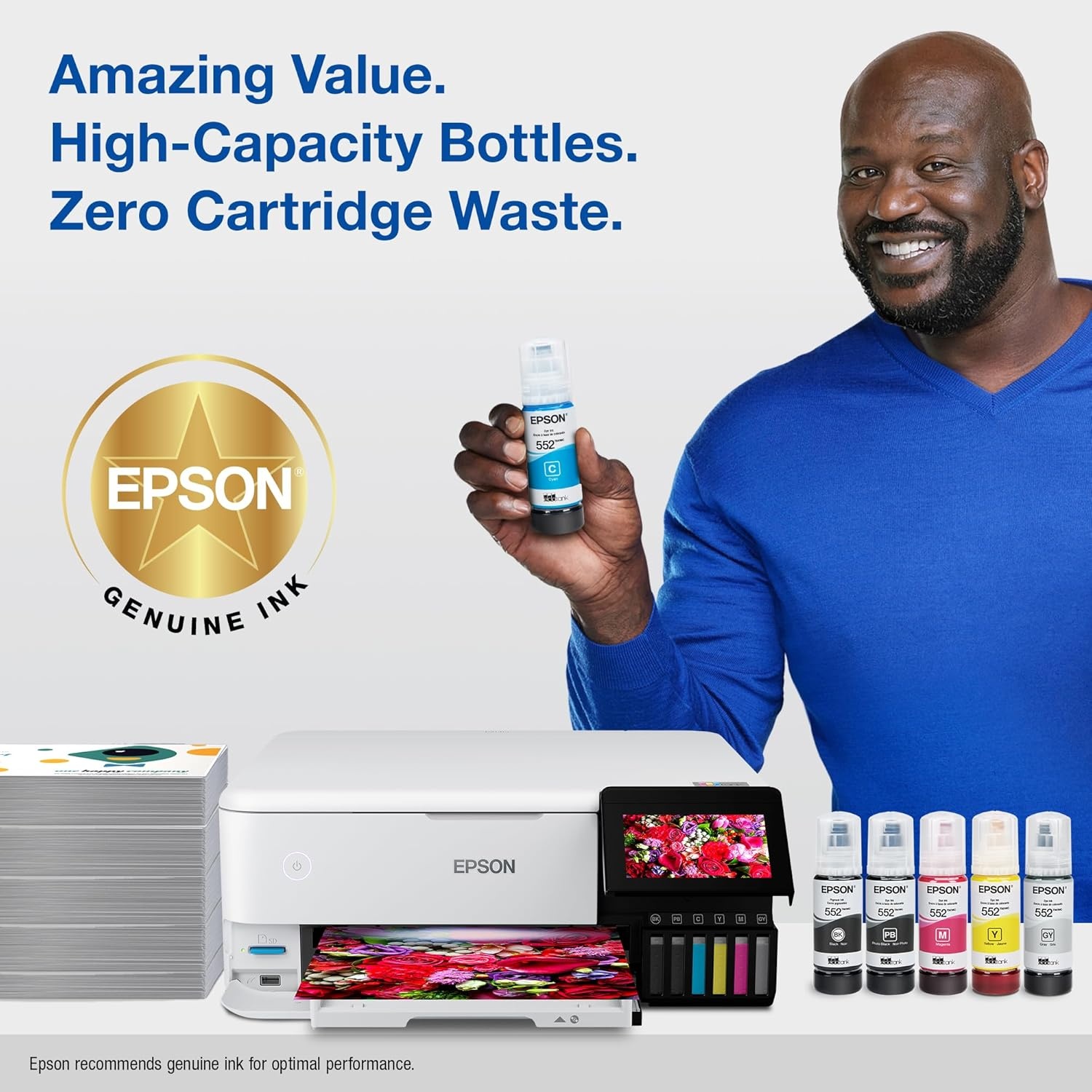 image:imageEpson 552 EcoTank Ink Ultrahigh Capacity Bottle Photo Black T552120S Works with ET8500 85501 Count Pack of 1