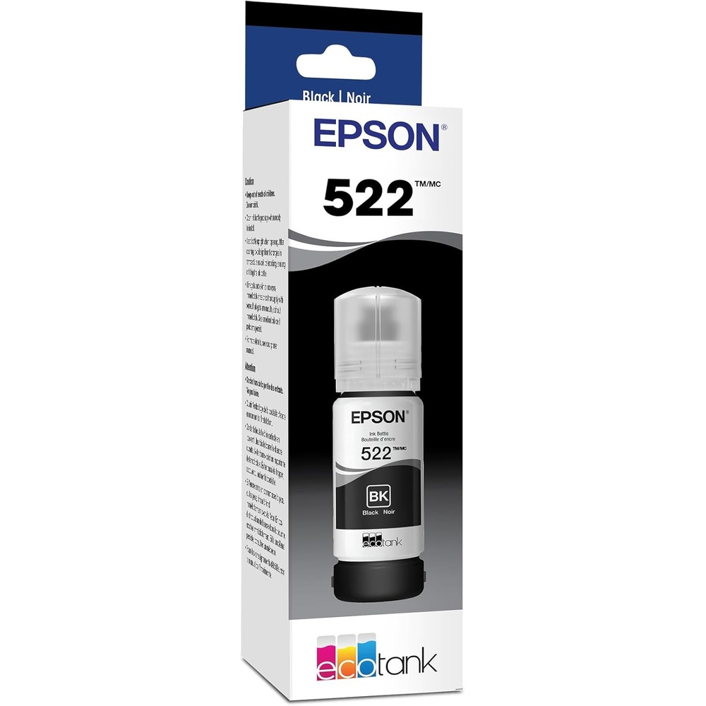 image:imageEPSON 522 EcoTank Ink Ultrahigh Capacity Bottle Black T522120S Works with ET2720 2800 2803 2840 4700 4800 4810Ultrahigh Capacity