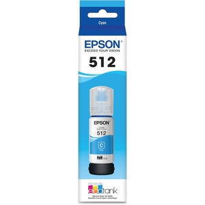 image:imageEPSON 512 EcoTank Ink Ultrahigh Capacity Bottle Black T512020S Works with ET7700 7750Cyan