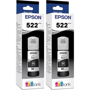 image:imageEPSON 522 EcoTank Ink Ultrahigh Capacity Bottle Black T522120S Works with ET2720 2800 2803 2840 4700 4800 4810Ultrahigh Capacity Pack of 2