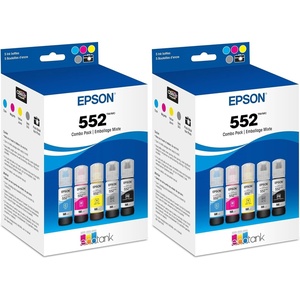 image:imageEPSON 552 EcoTank Ink Ultrahigh Capacity Bottle Five Color Combo Pack T552920S Works with ET8500 8550Ultrahigh Capacity Pack of 2