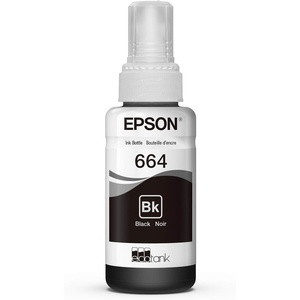 image:imageEPSON 664 EcoTank Ink Ultrahigh Capacity Bottle Black T664120S Works with ET2500 2550 4500 4550 2600 2650 3600 16500Black