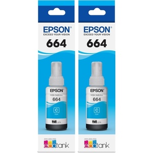 image:imageEPSON 664 EcoTank Ink Ultrahigh Capacity Bottle Black T664120S Works with ET2500 2550 4500 4550 2600 2650 3600 16500Cyan