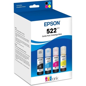 image:imageEpson 522 EcoTank Ink Ultrahigh Capacity Bottle Black amp Color Combo Pack T522120BCS Works with ET2720 2800 2803 2840 4700 4800 4810UltraHigh Capacity