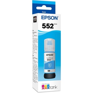 image:imageEpson 552 EcoTank Ink Ultrahigh Capacity Bottle Cyan T552220S Works with ET8500 85501 Count Pack of 1