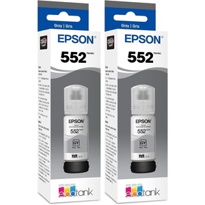 image:imageEpson 552 EcoTank Ink Ultrahigh Capacity Bottle Gray T552520S Works with ET8500 85501 Count Pack of 2