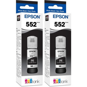 image:imageEpson 552 EcoTank Ink Ultrahigh Capacity Bottle Photo Black T552120S Works with ET8500 85501 Count Pack of 2