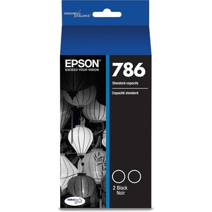 image:imageEPSON 786 DURABrite Ultra Ink Standard Capacity Black Dual Cartridge Pack T786120D2 Works with WorkForce WF5110 5190 5620 5690