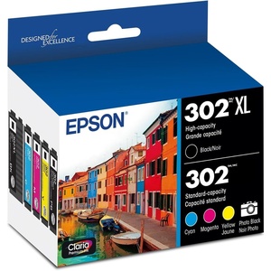 image:imageEpson T302XLBCS Claria Premium Ink Cartridge Multipack  Highcapacity Black and Standardcapacity Photo Black and Color CMYPBMultiPack