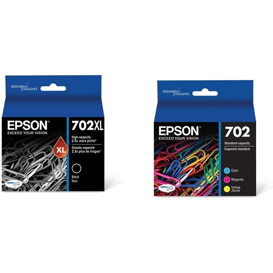 image:imageEpson T702XL120S DURABrite Ultra Black High Capacity Cartridge Ink amp T702520S DURABrite Ultra Color Combo Pack Standard Capacity Cartridge Ink