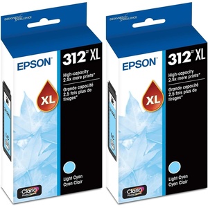 image:imageEPSON 312 Claria Photo HD Ink High Capacity Light Cyan Cartridge T312XL520S Works with Expression XP8500 8600 8700 150001 Count Pack of 2